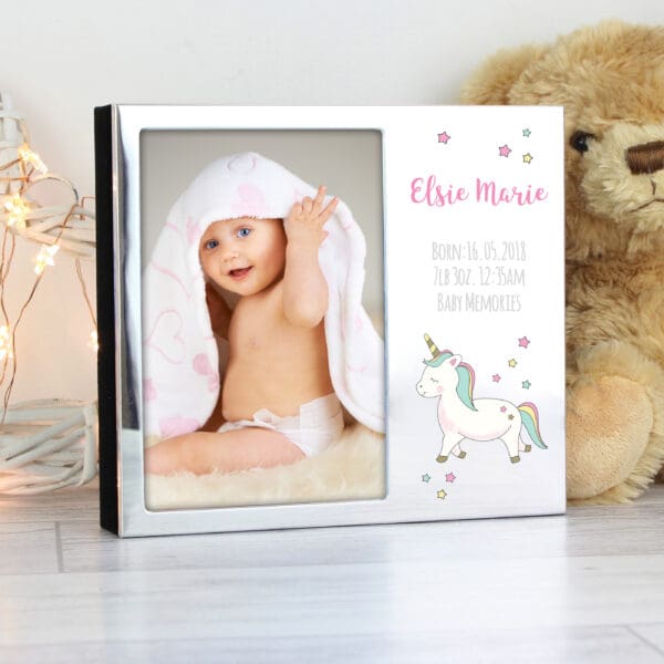 Personalised Baby Unicorn 6x4 Photo Frame Album