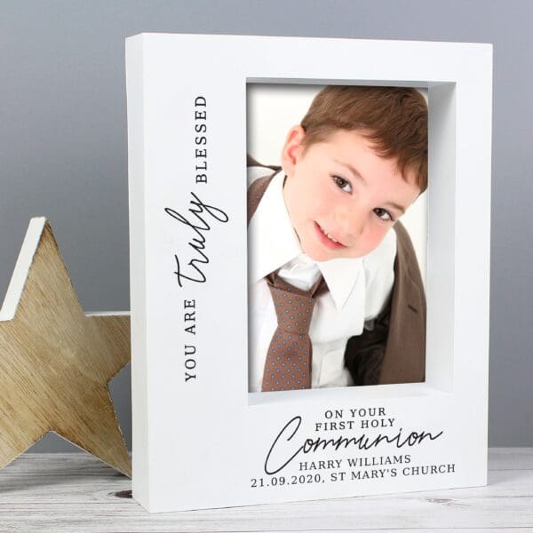 Personalised 'Truly Blessed' First Holy Communion 5x7 Box Photo Frame