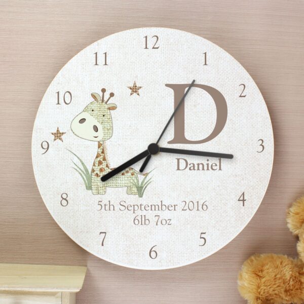 Personalised Hessian Giraffe Shabby Chic Large Wooden Clock 14 Personalised Hessian Giraffe Shabby Chic Large Wooden Clock