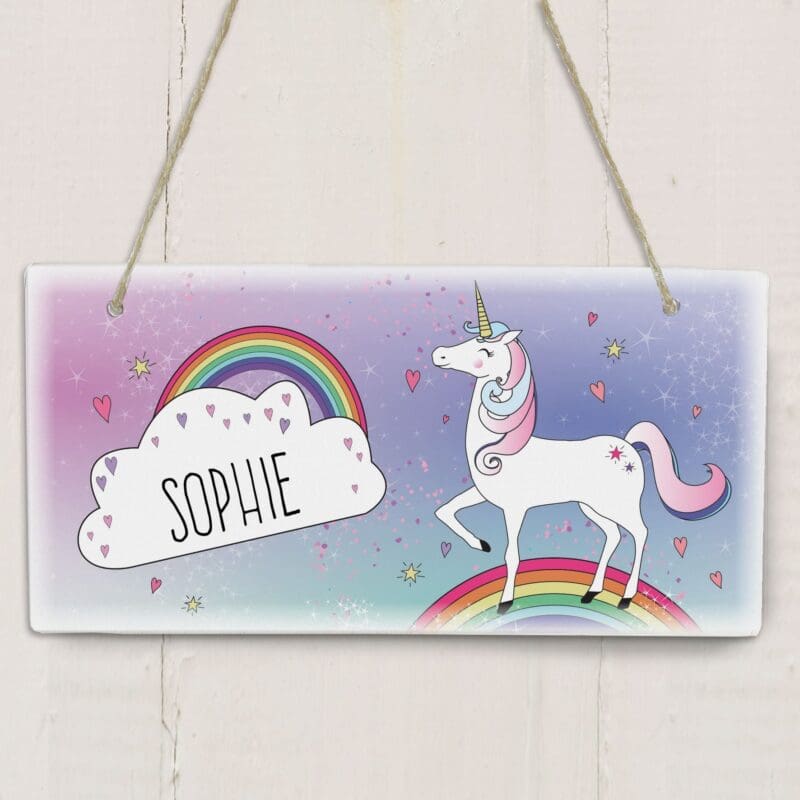 Personalised Unicorn Wooden Sign