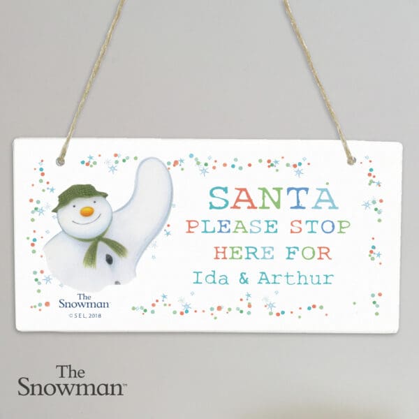 Personalised The Snowman Let it Snow Santa Stop Here Wooden Sign