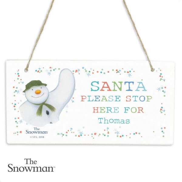Personalised The Snowman Let it Snow Santa Stop Here Wooden Sign