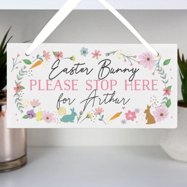 Personalised Easter Springtime Wooden Sign 15 Personalised Easter Springtime Wooden Sign