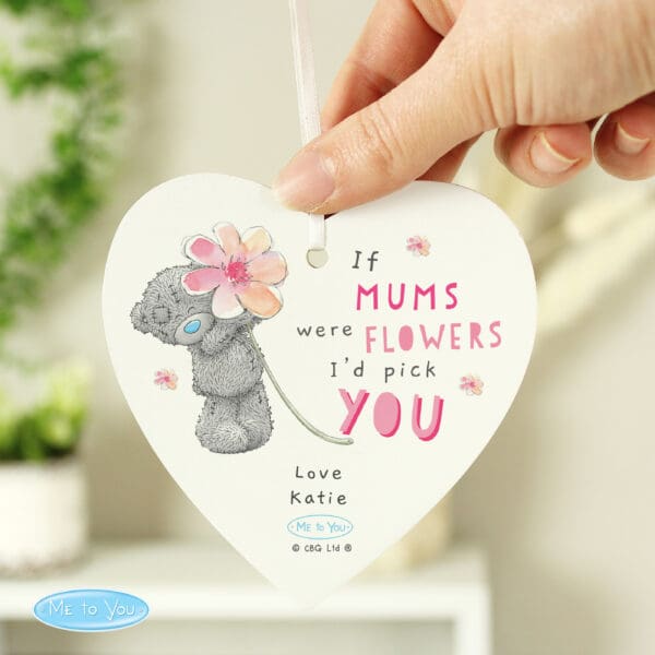 Personalised Me To You If... Were Flowers Wooden Heart Decoration