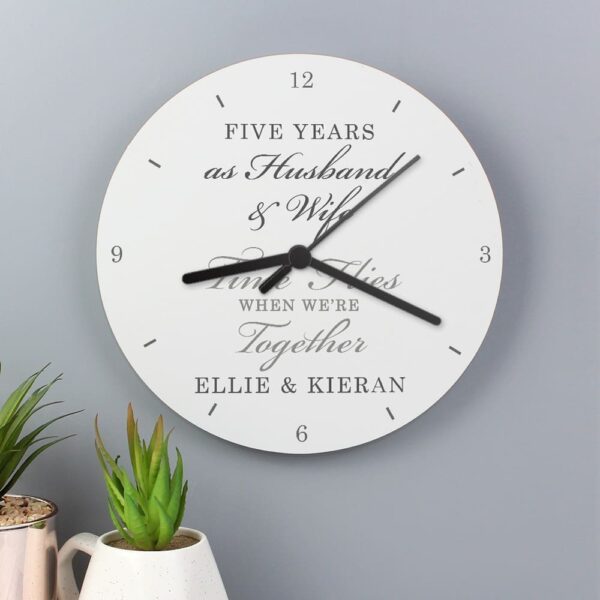 Personalised Anniversary Wooden Clock 8 Personalised Anniversary Wooden Clock