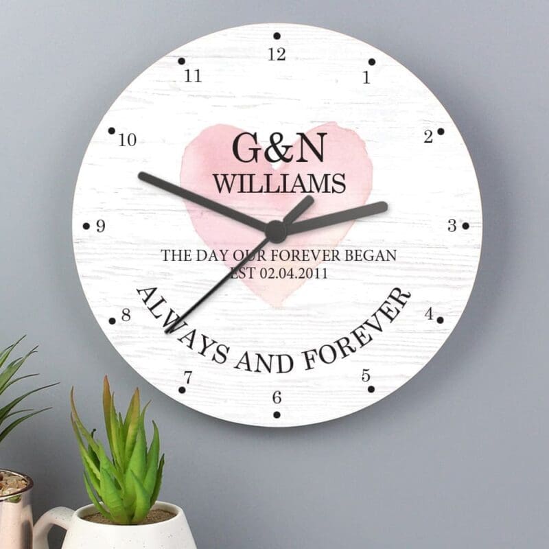 Personalised Couples Wooden Clock