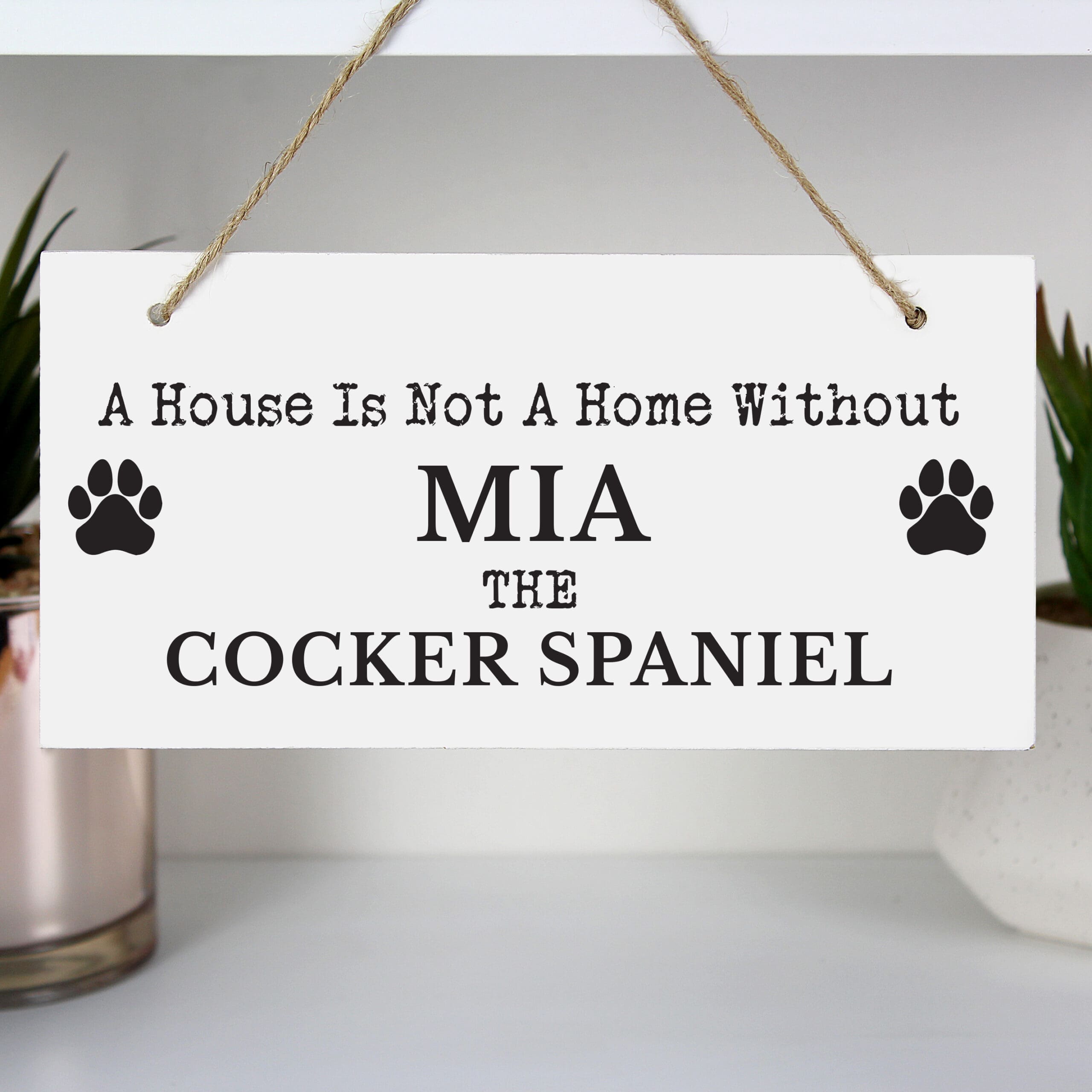 Personalised Paw Print Dog Breed Wooden Sign 4 Personalised Paw Print Dog Breed Wooden Sign