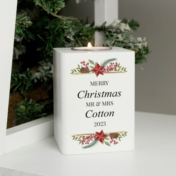Personalised Christmas Wooden Tealight Holder 36 Personalised Christmas Wooden Tealight Holder