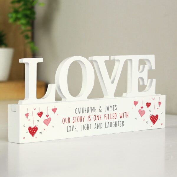 Personalised Red Hearts Wooden Love Ornament 31 Personalised Red Hearts Wooden Love Ornament