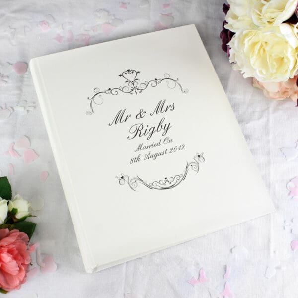 Personalised Black Ornate Swirl Traditional Photo Album 34 Personalised Black Ornate Swirl Traditional Photo Album