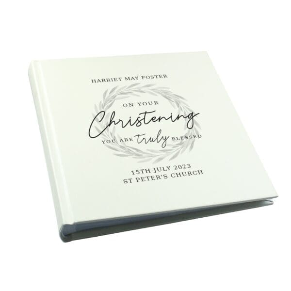 Personalised 'Truly Blessed' Christening Square Photo Album
