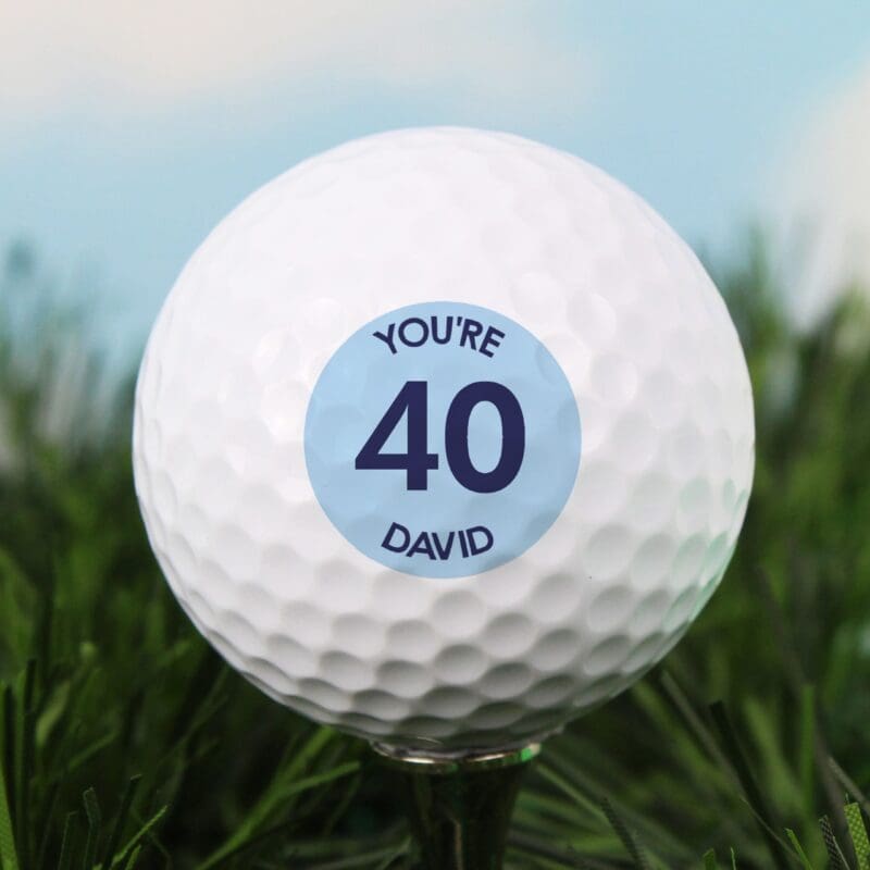 Personalised Blue Big Age Golf Ball