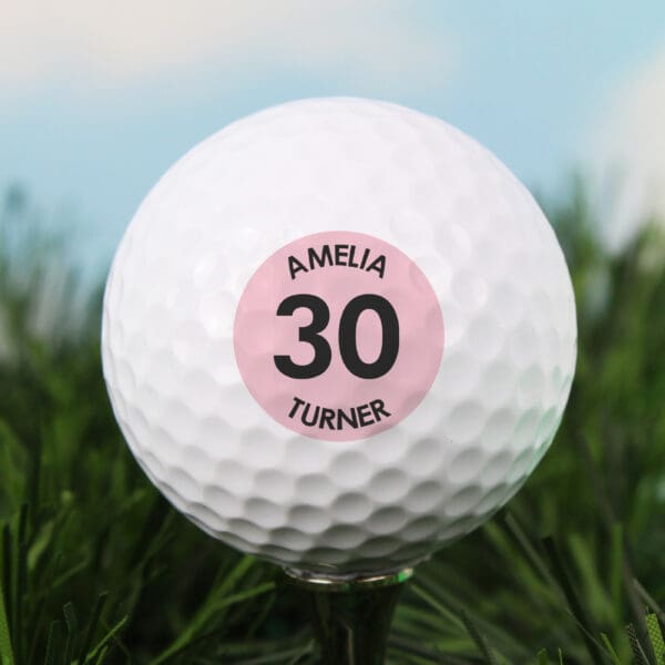 Personalised Pink Big Age Golf Ball