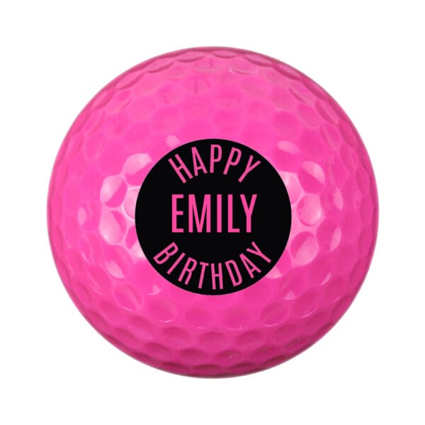 Personalised Happy Birthday Pink Golf Ball