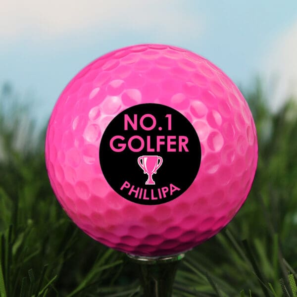 Personalised No.1 Golfer Pink Golf Ball