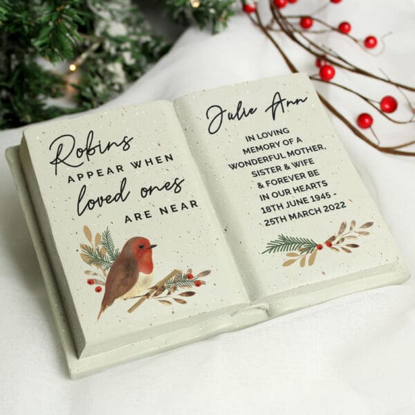Personalised Robins Appear.. Memorial Book 10 Personalised Robins Appear.. Memorial Book