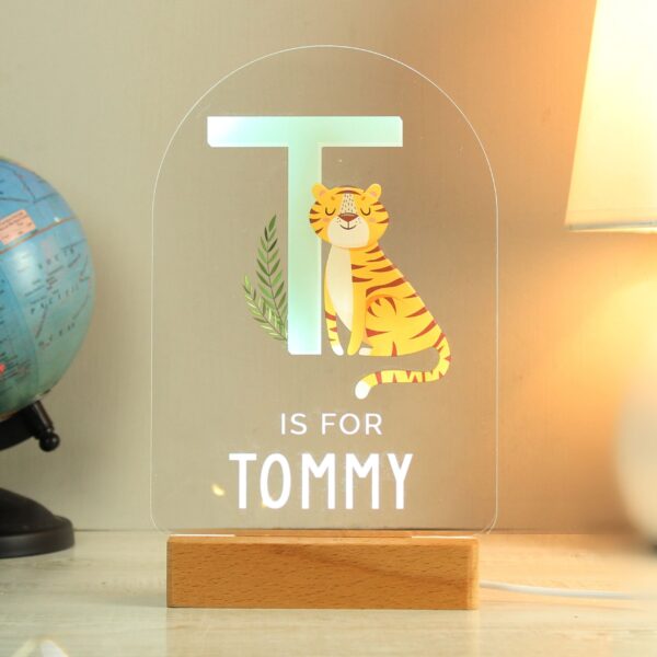 Personalised Animal Alphabet Wooden Based LED Light 7 Personalised Animal Alphabet Wooden Based LED Light