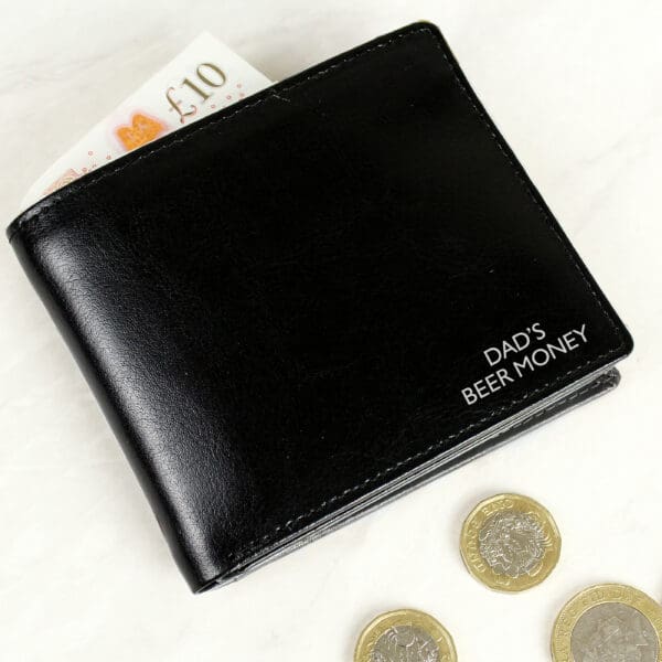 Personalised Message Leather Wallet 20 Personalised Message Leather Wallet