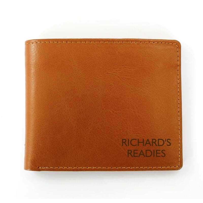 Personalised Message Tan Leather Wallet
