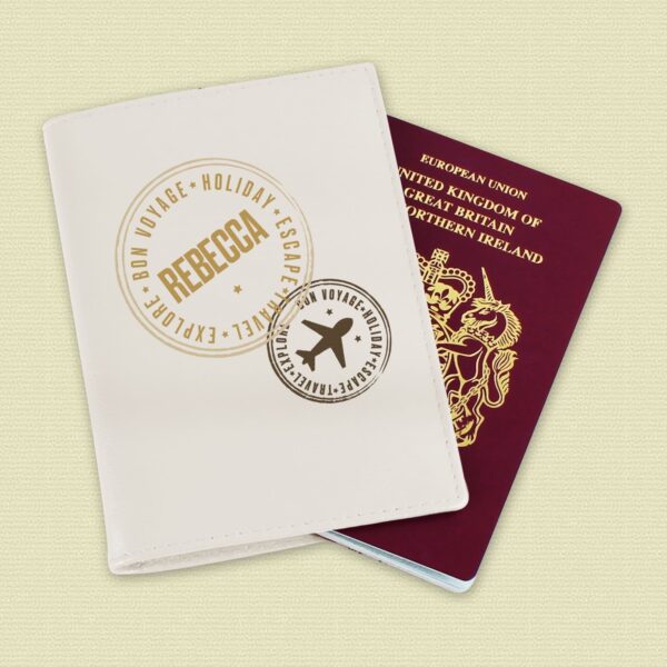 Personalised Stamped Cream Passport Holder 11 Personalised Stamped Cream Passport Holder