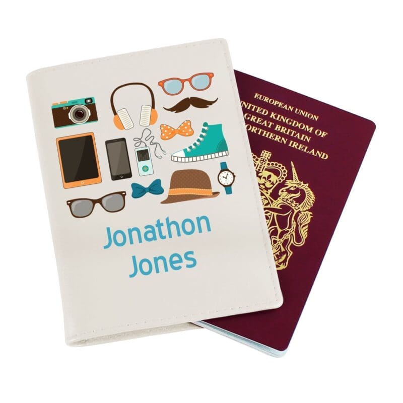 Personalised Male Essentials Cream Passport Holder