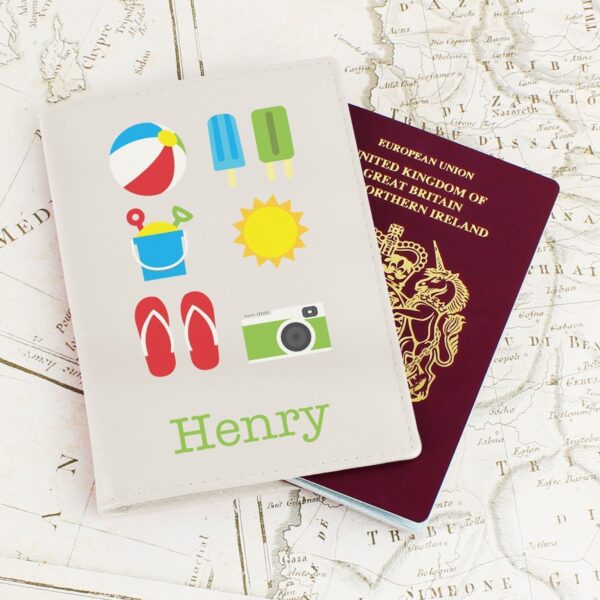 Personalised Bright Travel Cream Passport Holder 30 Personalised Bright Travel Cream Passport Holder