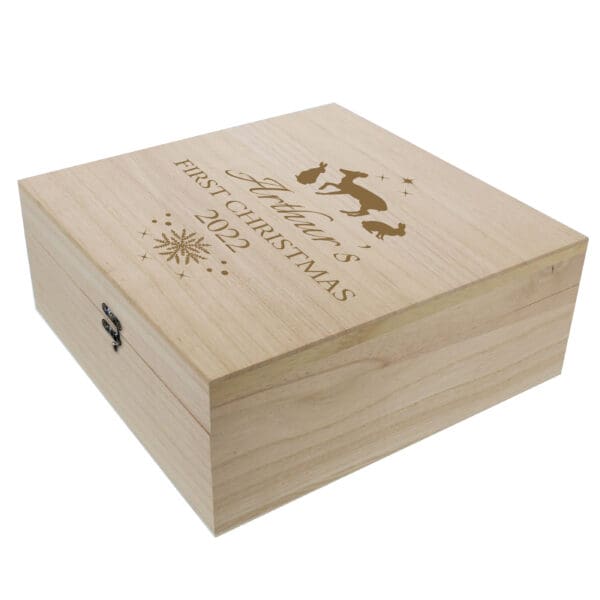 Personalised Christmas Large Wooden Keepsake Box