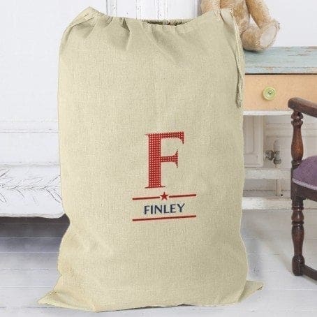 Personalised Boys Initial Cotton Sack