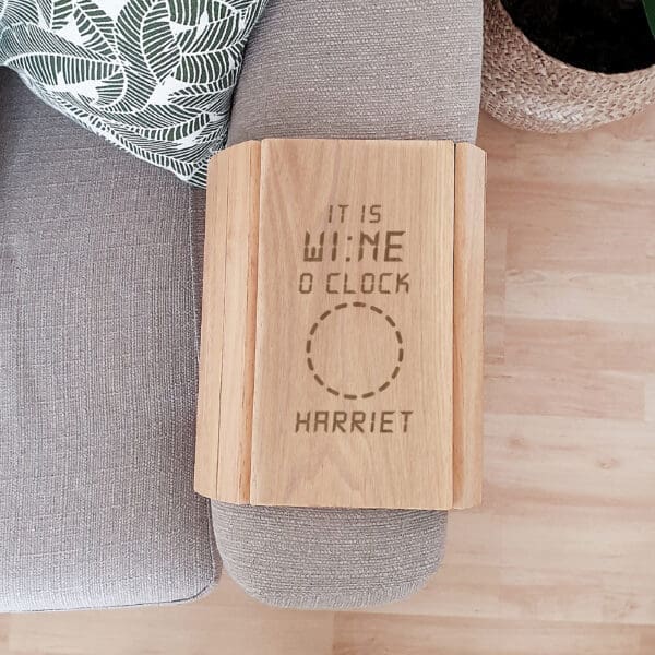 Personalised Its Wine O'Clock Wooden Sofa Tray 11 Personalised Its Wine O'Clock Wooden Sofa Tray