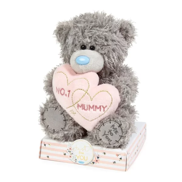 Me to You Tatty Teddy Bear holding 'No.1 Mummy' Bee Heart