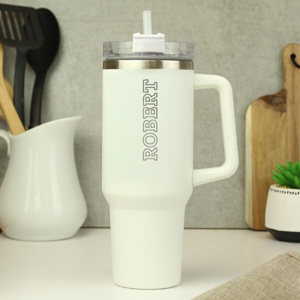 Personalised Star 40oz White Travel Cup 20 P0104N69