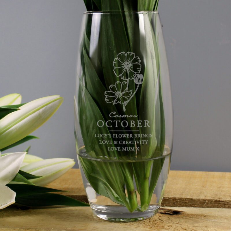 Celebrating October Birthdays with Thoughtful Personalised Gifts 4 Personalised October Birth Flower Bullet Vase