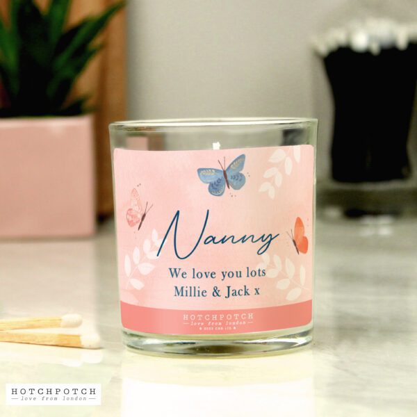 Personalised Hotchpotch Butterfly Scented Candle Jar