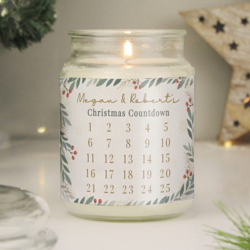 Personalised Countdown Christmas Large Candle Jar 35 Personalised Countdown Christmas Large Candle Jar