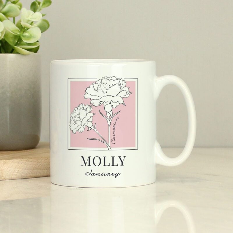 Personalised Birth Flower Mug 10 Personalised Birth Flower Mug