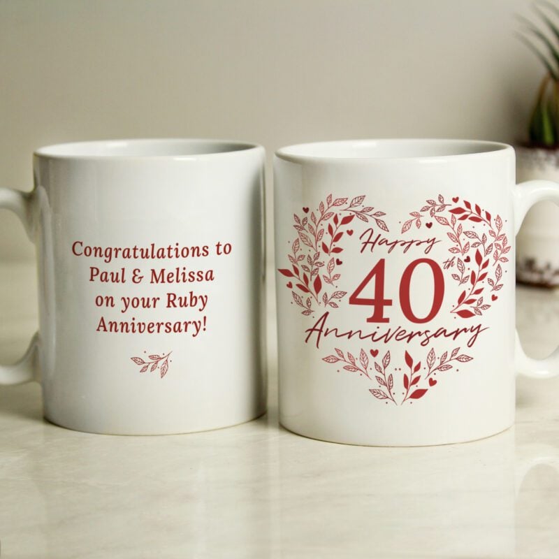 Personalised 40th Ruby Wedding Anniversary Mug 31 Personalised 40th Ruby Wedding Anniversary Mug