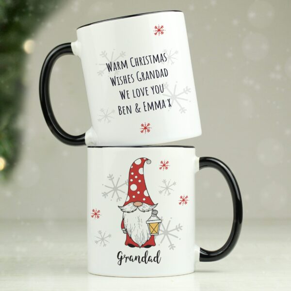 Personalised Gonk Family Black Handled Christmas Mug - Male 18 Personalised Gonk Family Black Handled Christmas Mug - Male