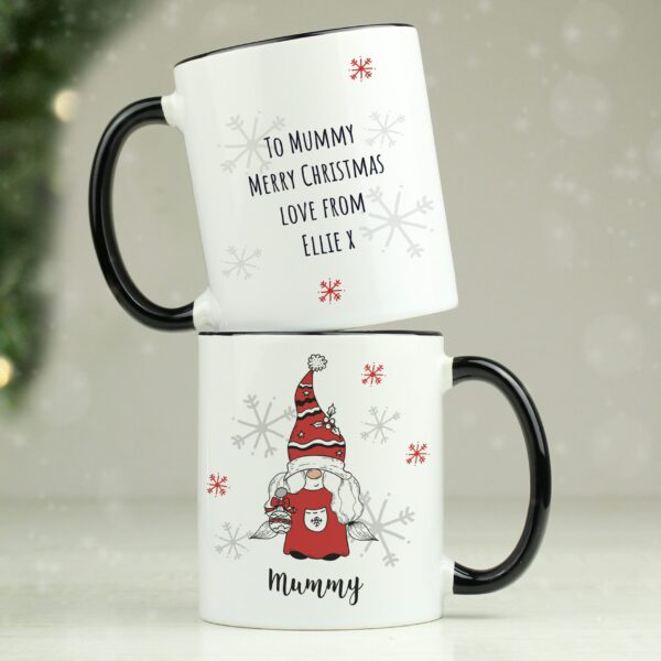 Personalised Gonk Family Black Handled Christmas Mug - Female 16 Personalised Gonk Family Black Handled Christmas Mug - Female