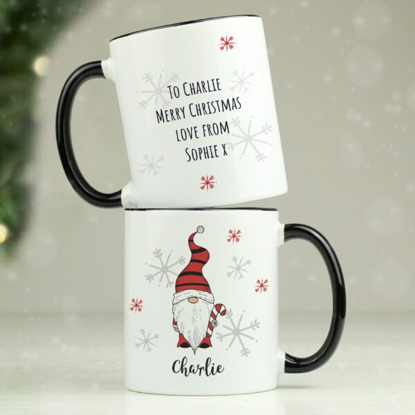Personalised Gonk Family Black Handled Christmas Mug - Boy 15 Personalised Gonk Family Black Handled Christmas Mug - Boy