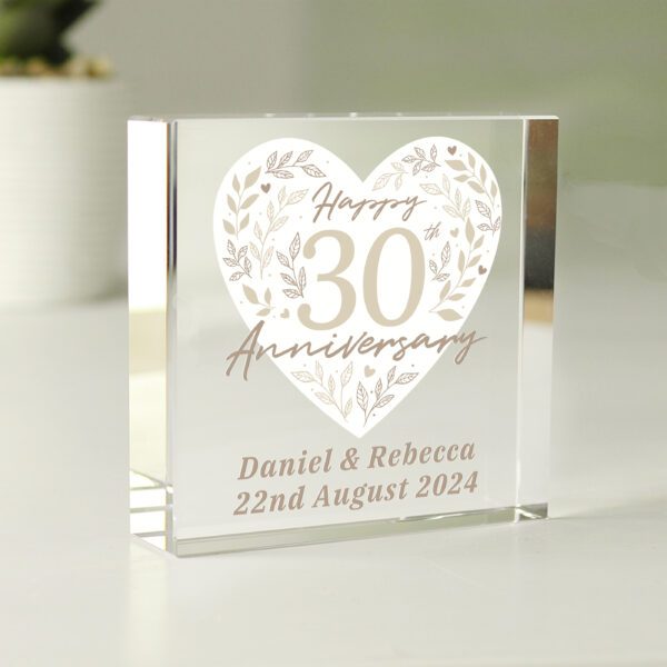 Personalised 30th Pearl Wedding Anniversary Crystal Token 26 Personalised 30th Pearl Wedding Anniversary Crystal Token
