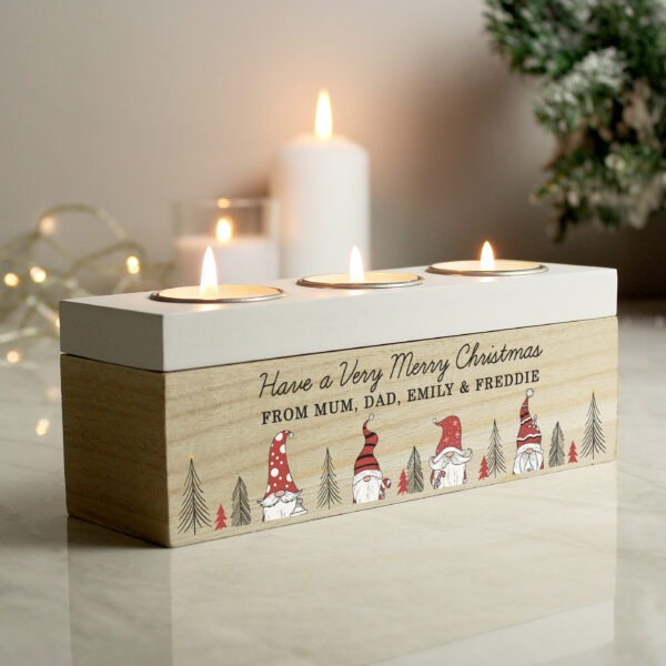 Personalised Gonk Christmas Triple Tea Light Box 36 Personalised Gonk Christmas Triple Tea Light Box