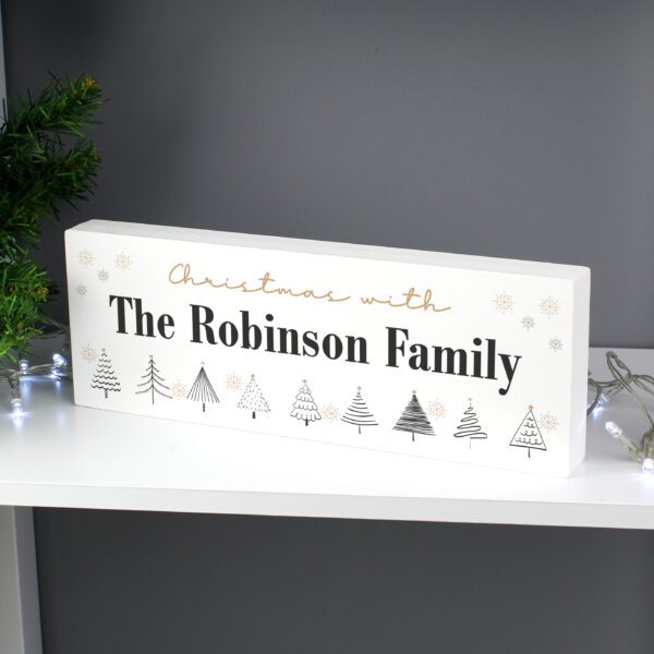 Personalised Christmas Tree Wooden Mantel Ornament 2 Personalised Christmas Tree Wooden Mantel Ornament