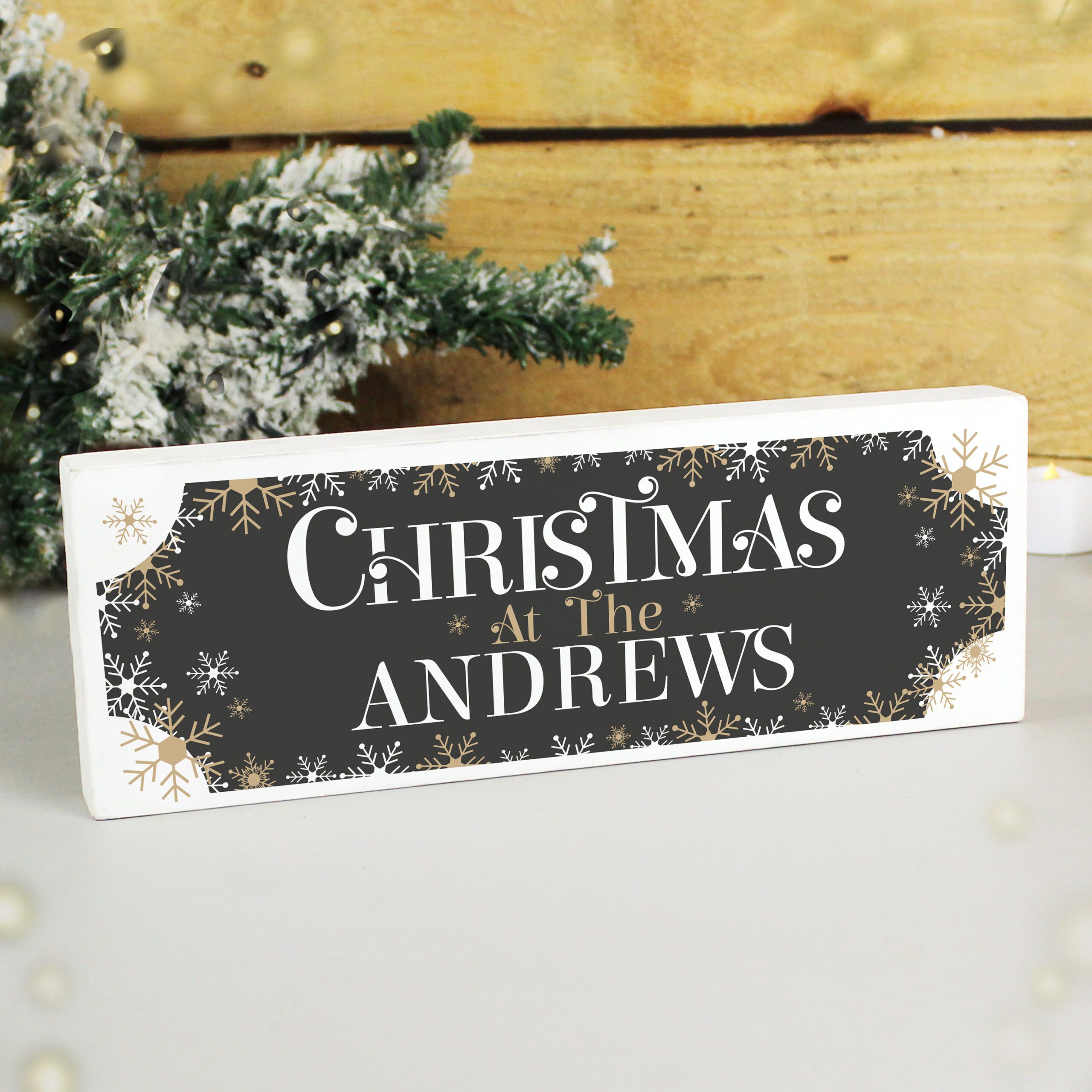 Personalised Family Christmas Wooden Mantel Ornament 2 Personalised Family Christmas Wooden Mantel Ornament