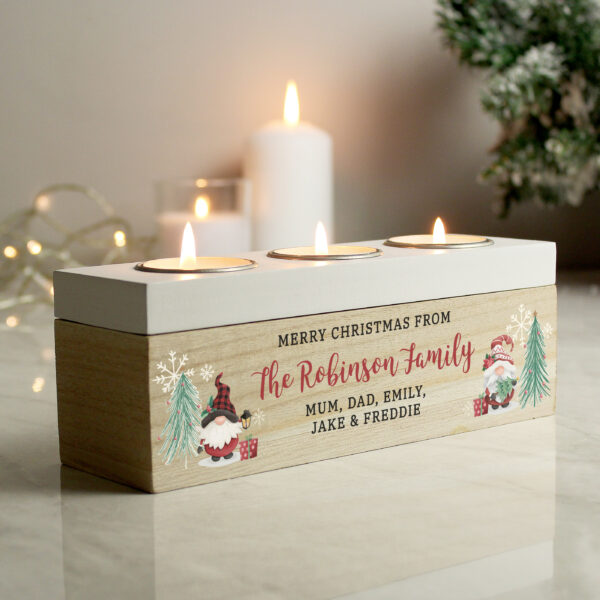Personalised Christmas Gonk Triple Tea Light Box 35 Personalised Christmas Gonk Triple Tea Light Box