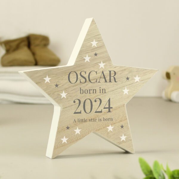 Personalised Born In Wooden Star Ornament 34 Personalised Born In Wooden Star Ornament