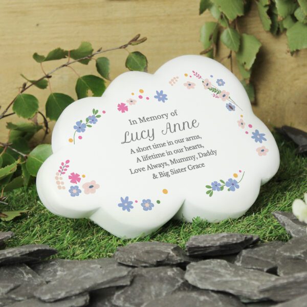 Personalised Floral Resin Memorial Cloud 27 Personalised Floral Resin Memorial Cloud