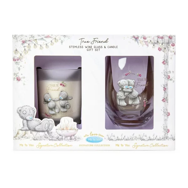 Me to You Tatty Teddy 'True Friend' Wine Glass and Candle Gift Set