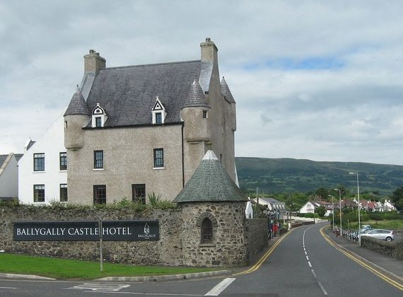 Coast Road with Ballygally Castle Hotel geograph.org .uk 925365