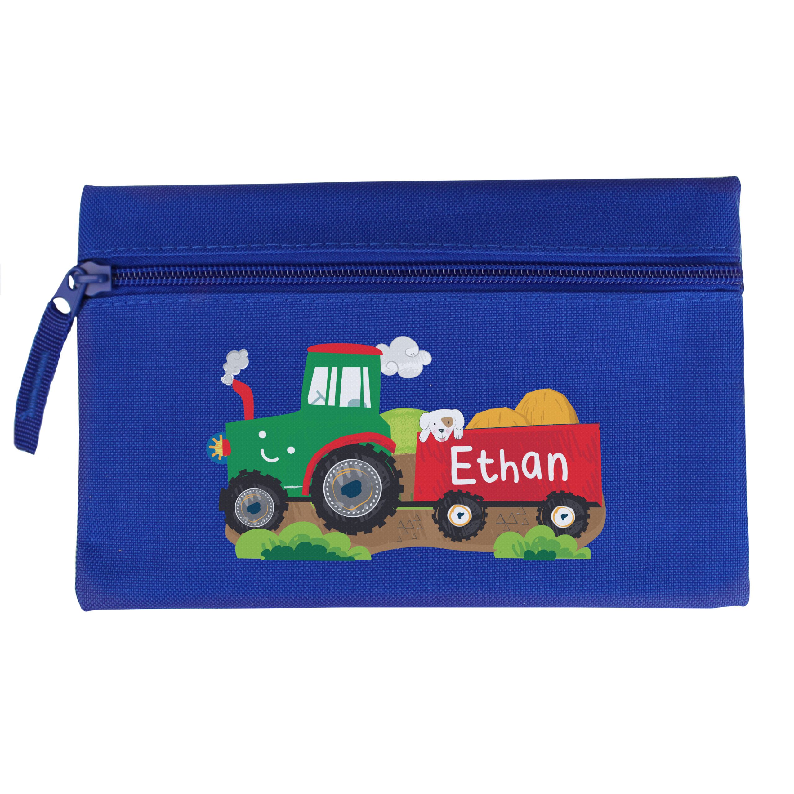 Personalised Tractor Blue Pencil Case 5 Personalised Tractor Blue Pencil Case