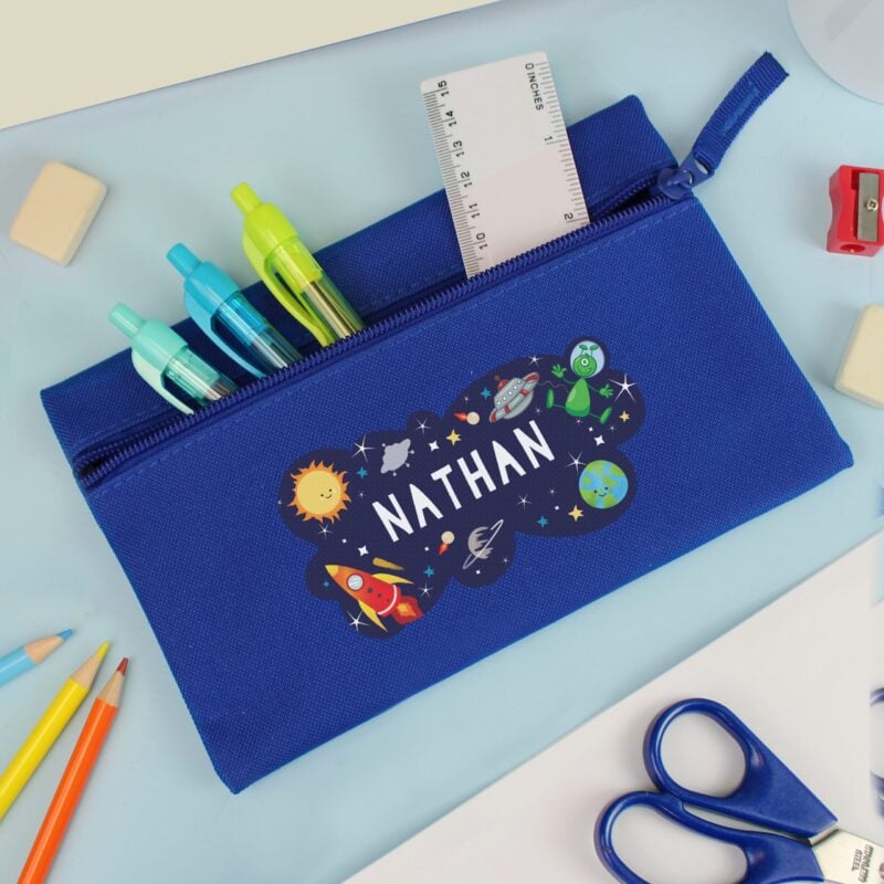 Personalised Space Blue Pencil Case 23 Personalised Space Blue Pencil Case